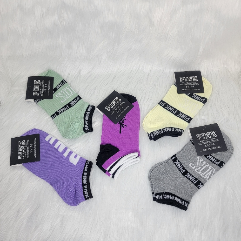 PINK Victoria's Secret collegiate collection socks.